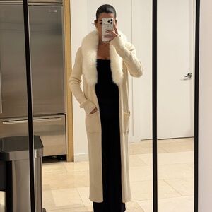 Show Me Your MuMu Cream Cardigan with Faux Fur